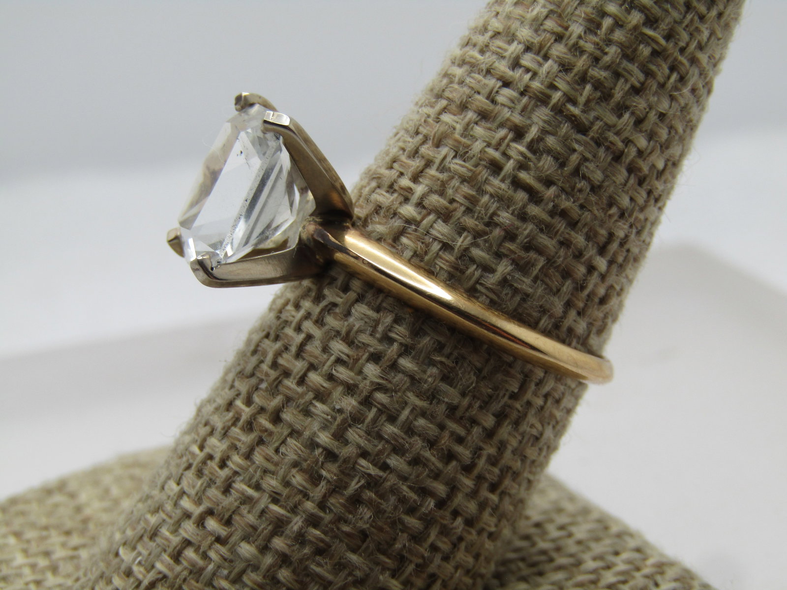 Vintage 14kt White Topaz/Sapphire Ring, 4.20 CTW, Sz. 9, 1980's-1990's - 2