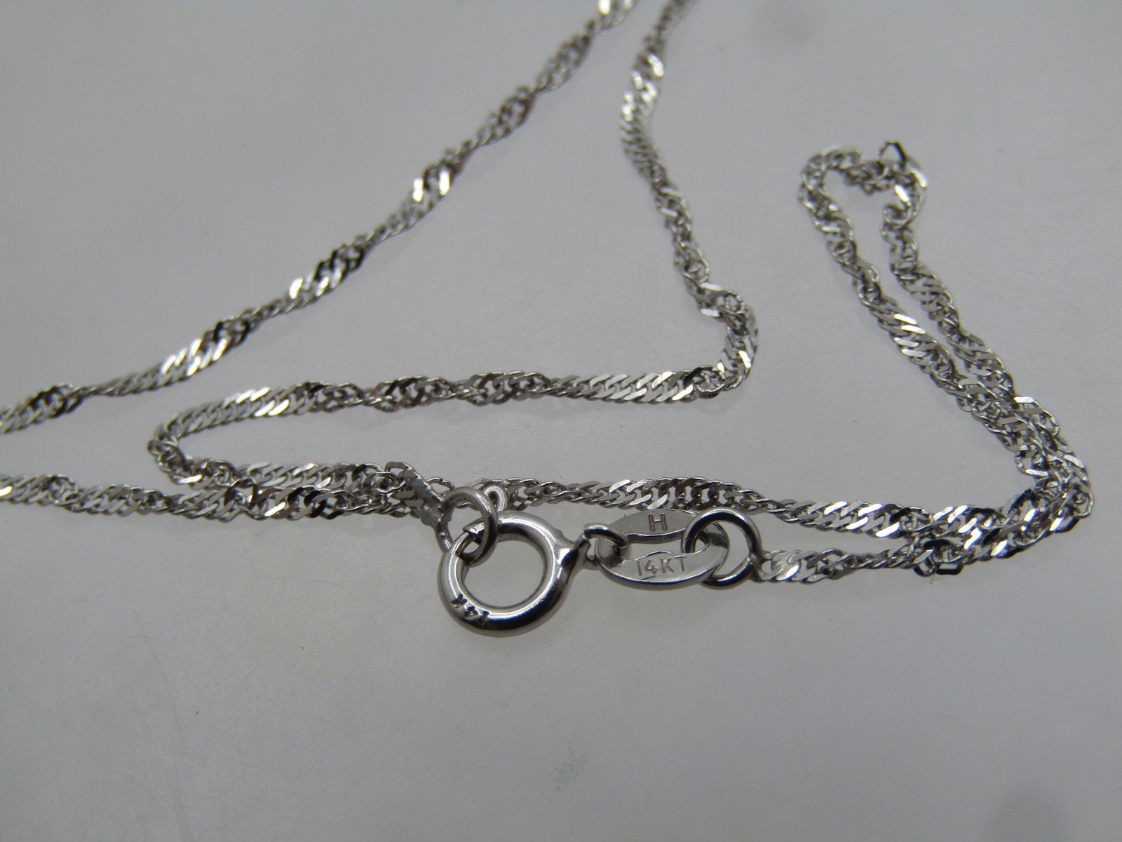 Vintage 14kt Blue Topaz Diamond Star Necklace, 18", 1990's, Signed FB - 7