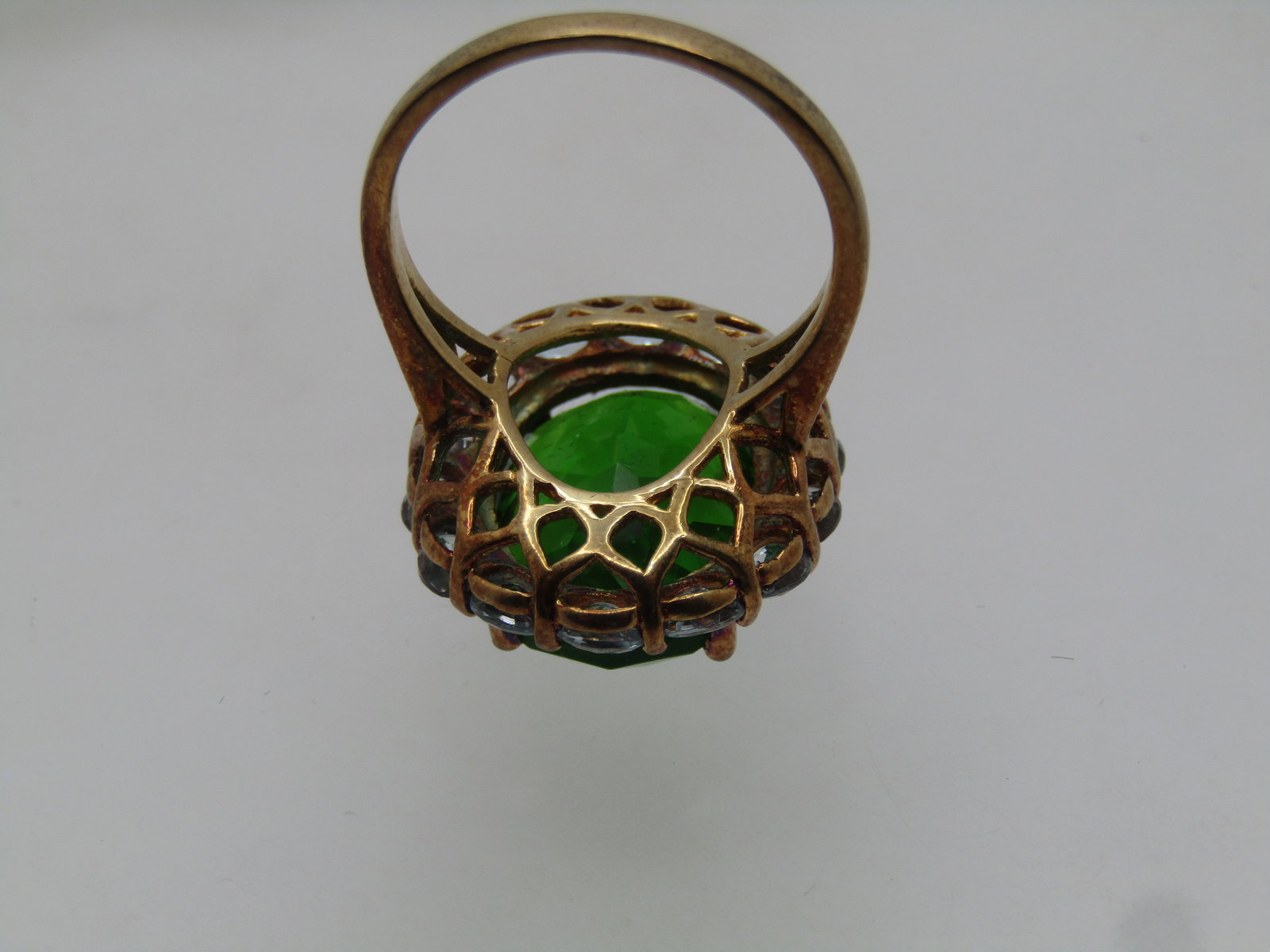 Vintage Sterling Vermeil Green & Blue Topaz Ring, Sz. 9.5, Stauer, 1990's-2000's - 4