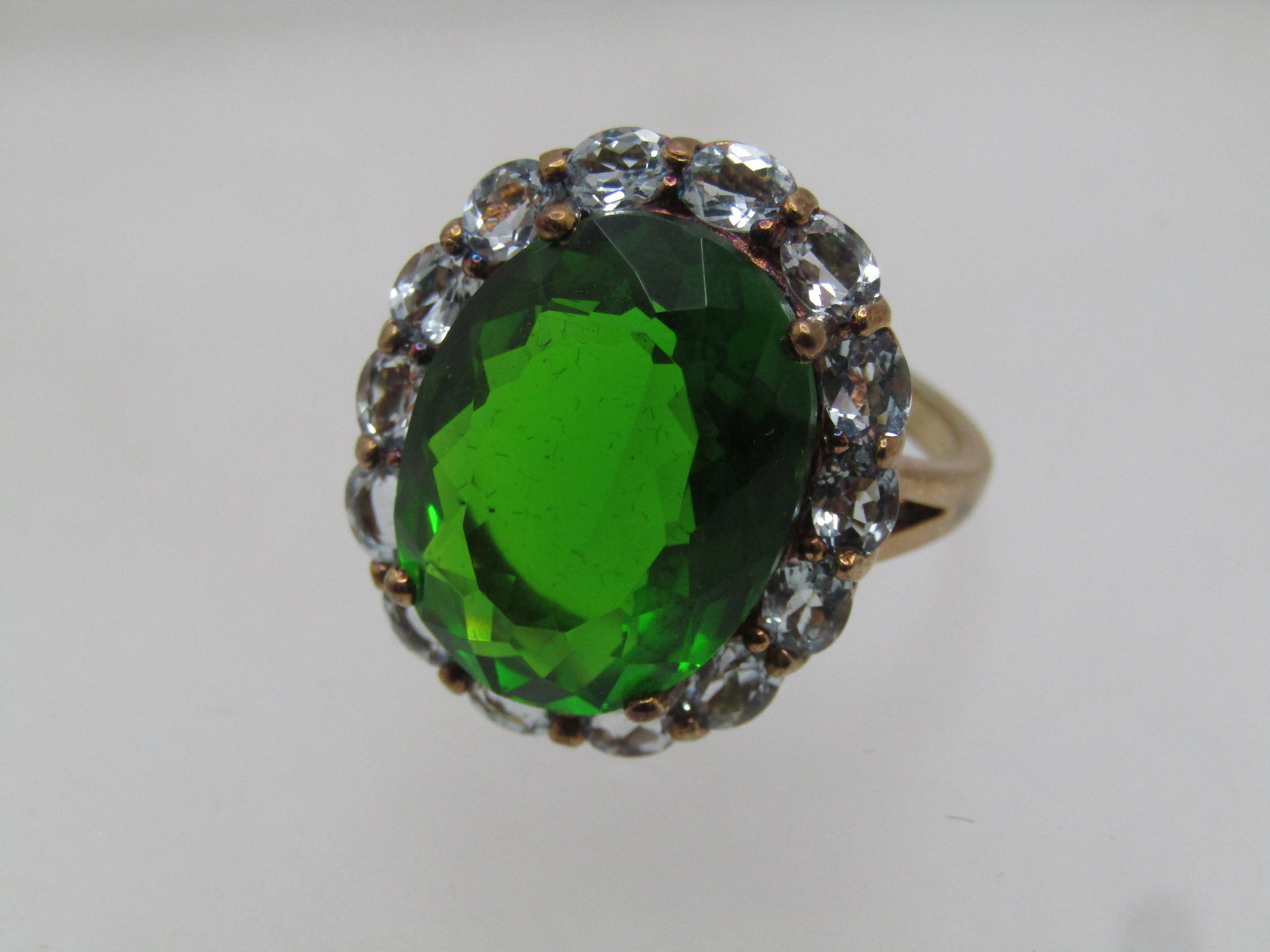 Vintage Sterling Vermeil Green & Blue Topaz Ring, Sz. 9.5, Stauer, 1990's-2000's - 6