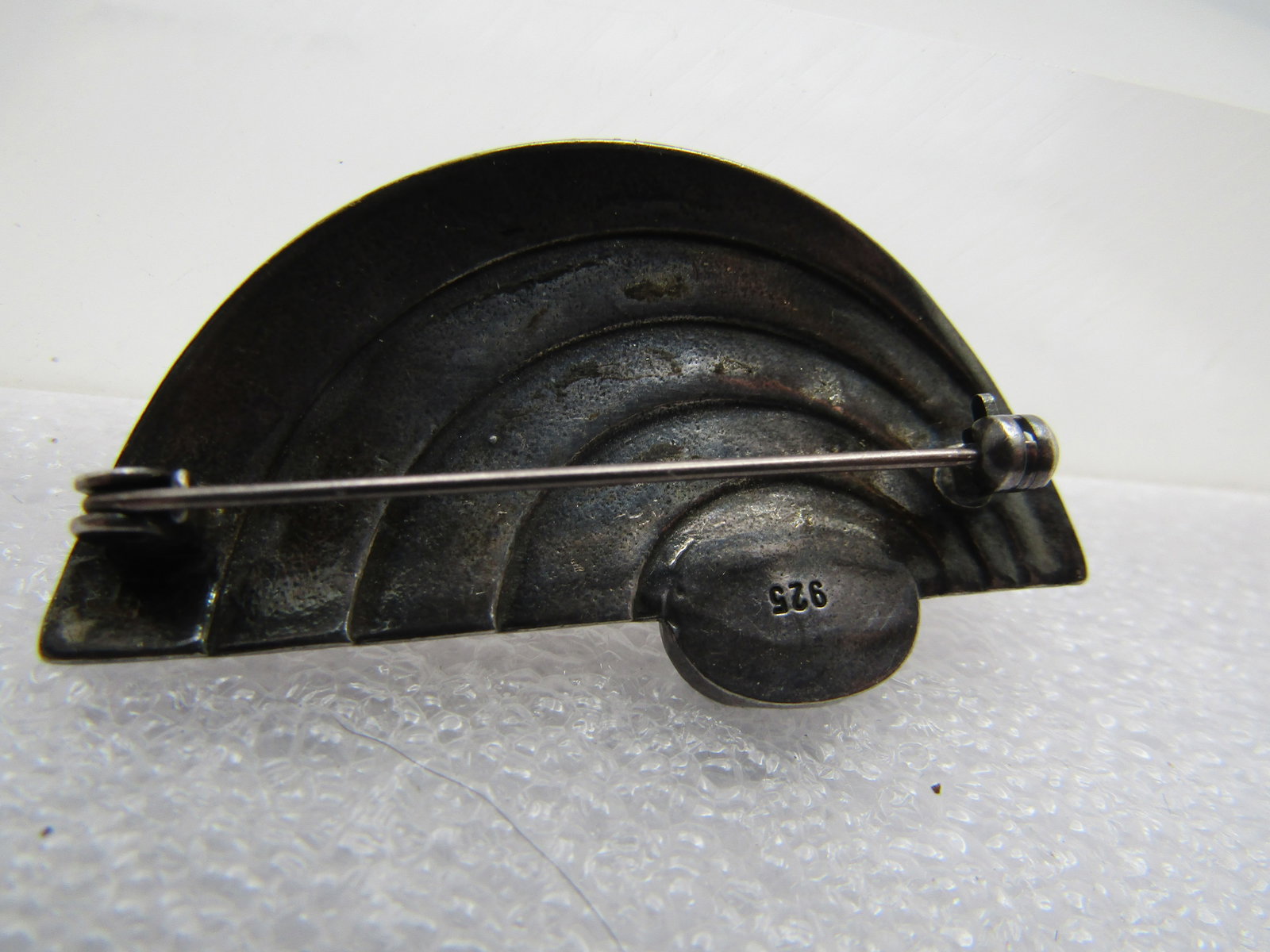 Vintage Sterling Rhinestone Mod Brooch, 1.75" by 1", 1970's-1980's - 4