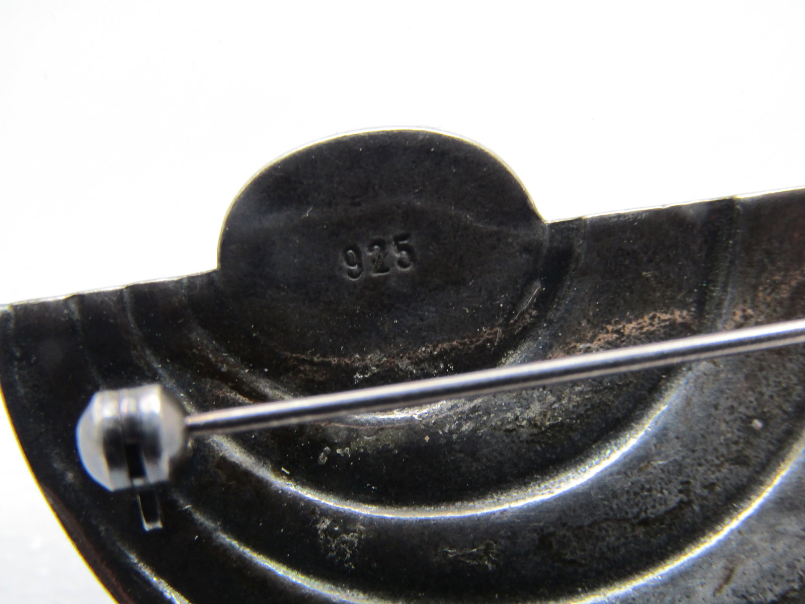 Vintage Sterling Rhinestone Mod Brooch, 1.75" by 1", 1970's-1980's - 6