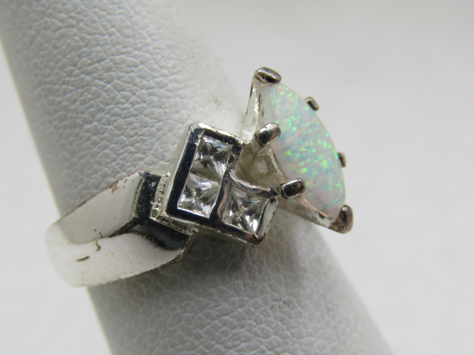 Created Marquise Opal CZ Ring, Sz. 6.25 - 2