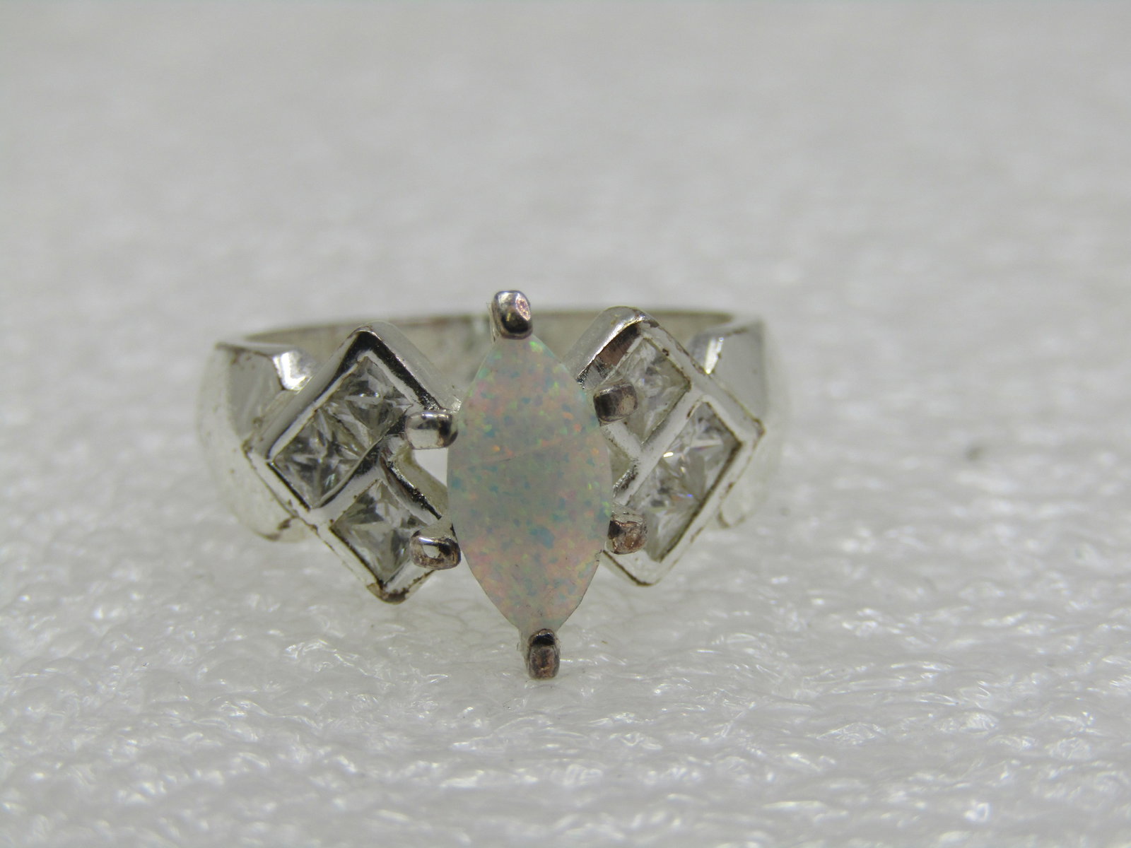 Created Marquise Opal CZ Ring, Sz. 6.25 - 4
