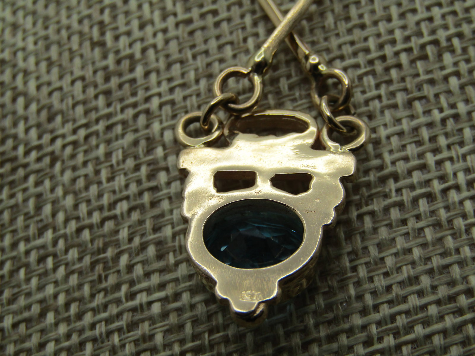 Vintage 14kt Swiss Blue Topaz Necklace, 16", Special Made, 1980's-1990's - 5