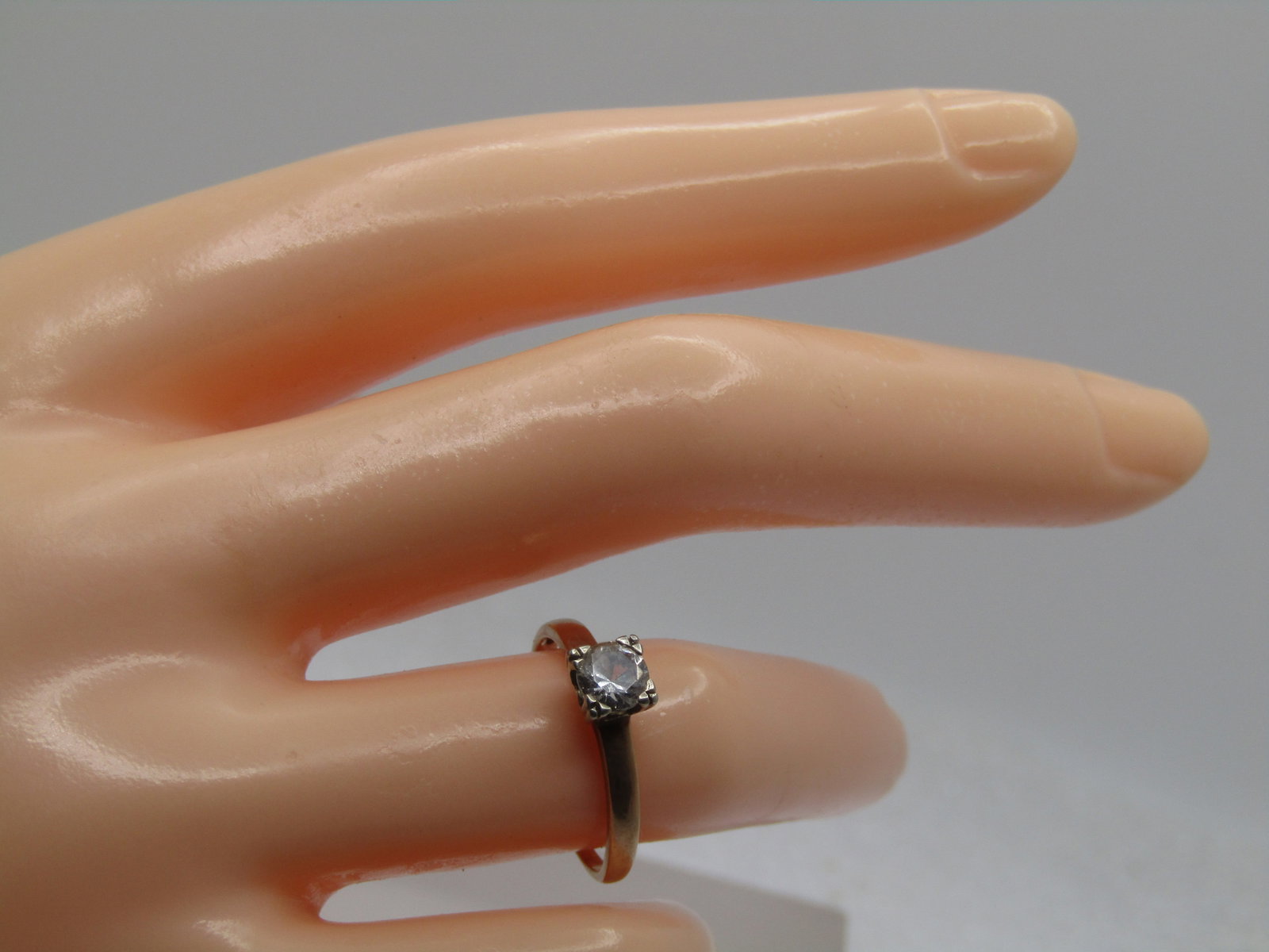 Vintage 14kt Engagement Ring, White Topaz. .33 CT, Sz. 6.5, 1930's-1940's - 12