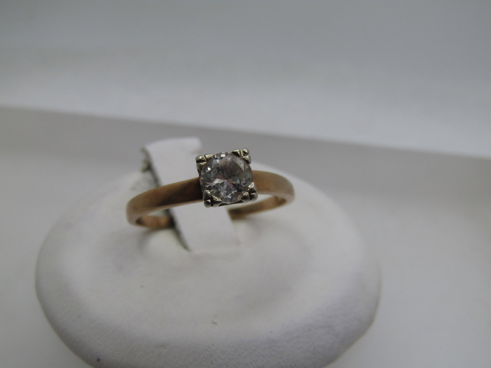 Vintage 14kt Engagement Ring, White Topaz. .33 CT, Sz. 6.5, 1930's-1940's - 2