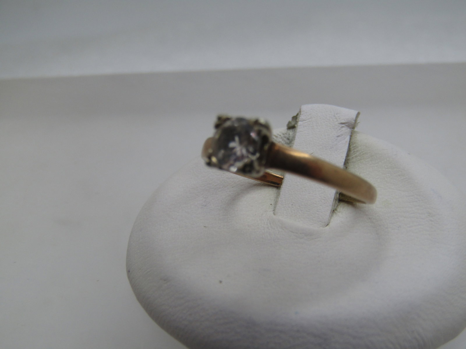 Vintage 14kt Engagement Ring, White Topaz. .33 CT, Sz. 6.5, 1930's-1940's - 4