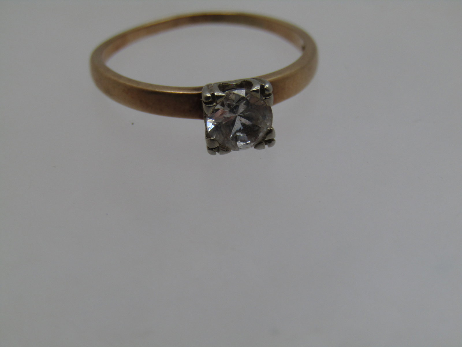 Vintage 14kt Engagement Ring, White Topaz. .33 CT, Sz. 6.5, 1930's-1940's - 7