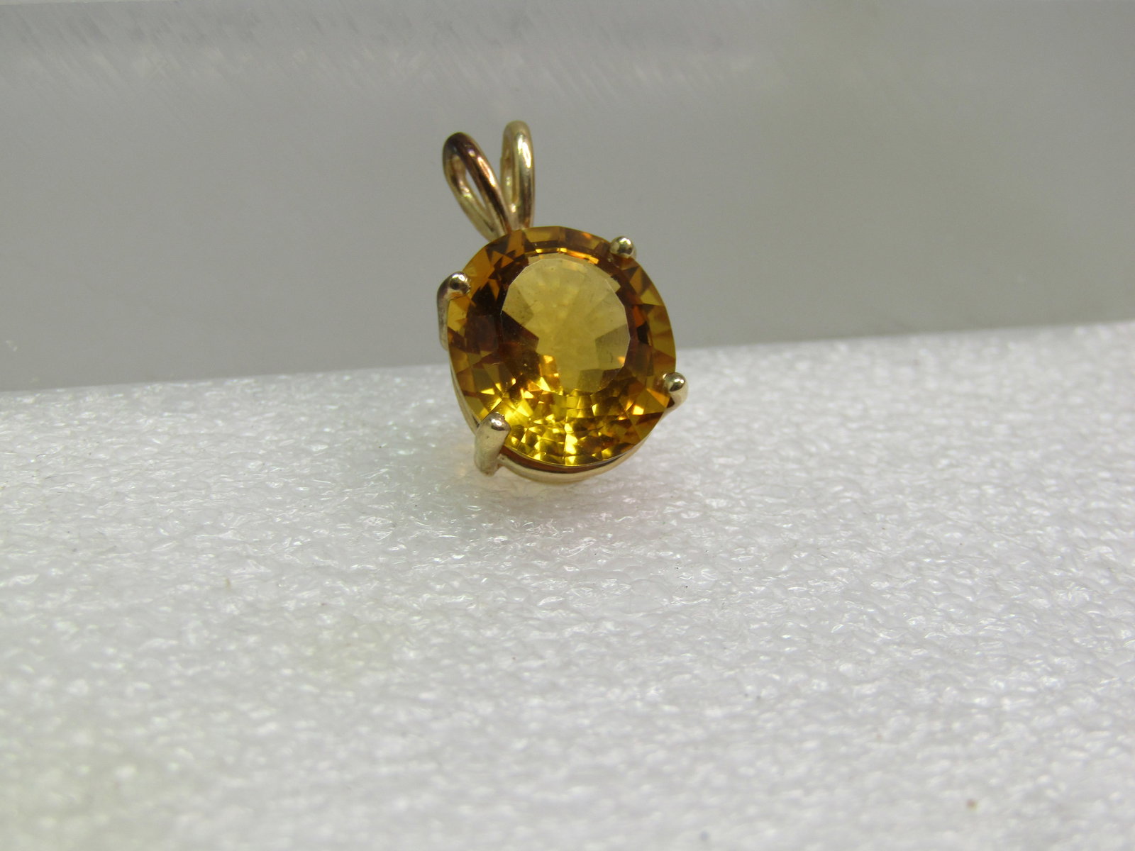 Vintage 10kt Yellow Topaz Oval Pendant, 1980's-1990's - 2