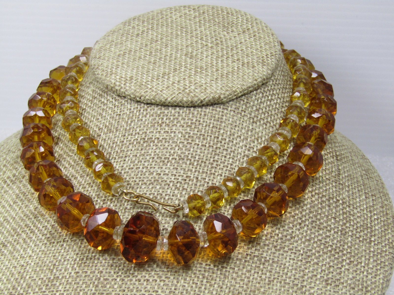 Vintage Faceted Graduated Crystal Beaded Necklace, 28". 1940's-1960's - 3
