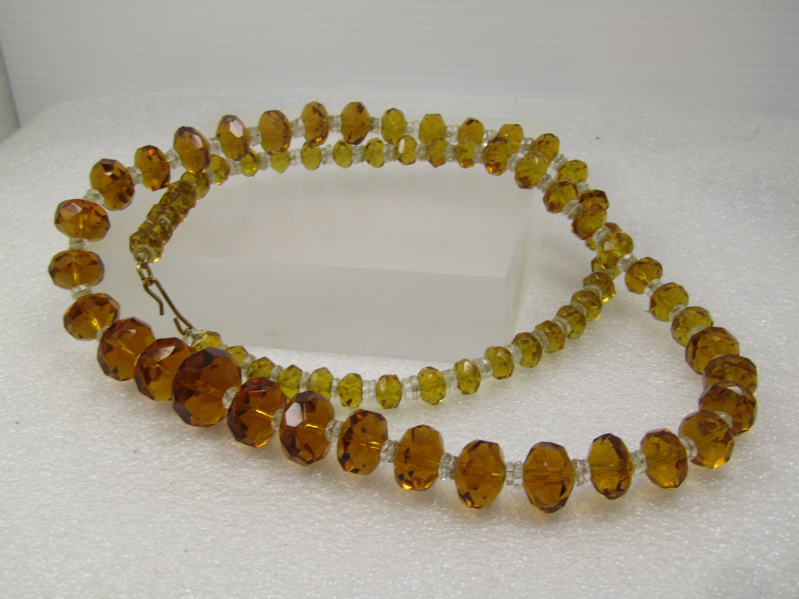 Vintage Faceted Graduated Crystal Beaded Necklace, 28". 1940's-1960's - 4