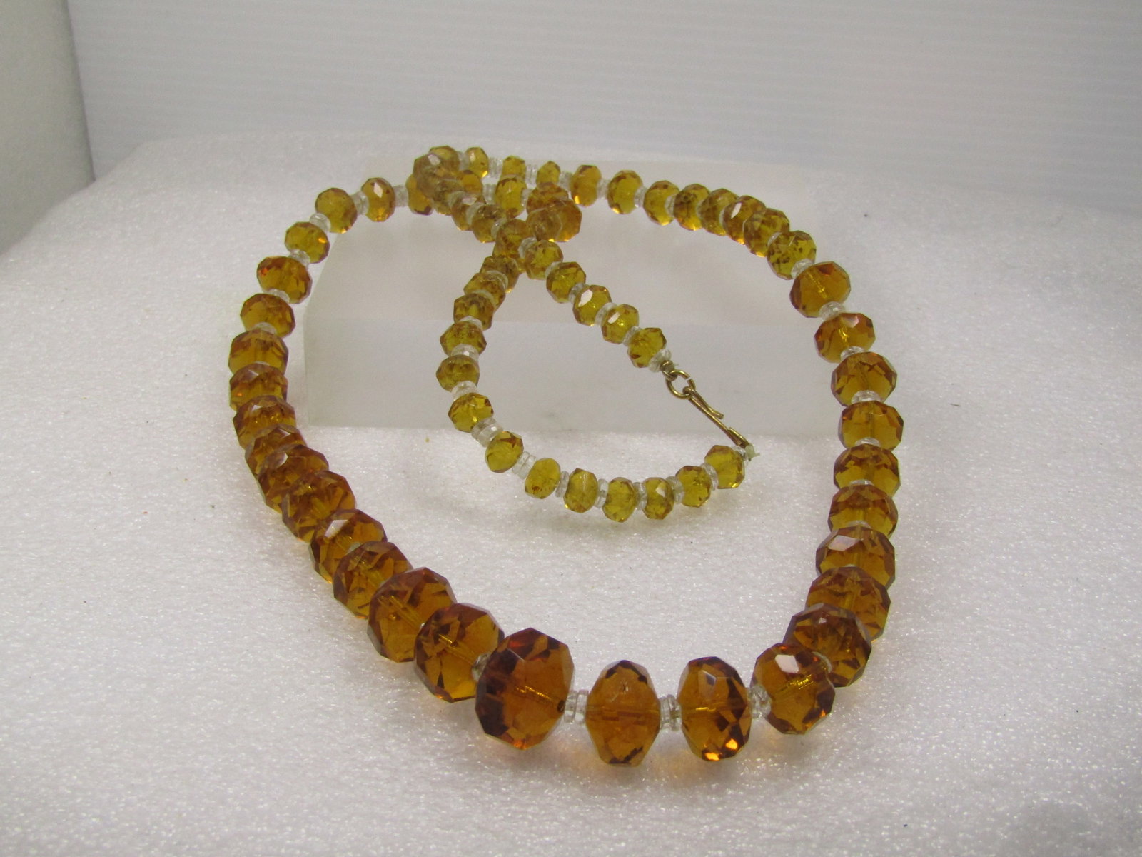Vintage Faceted Graduated Crystal Beaded Necklace, 28". 1940's-1960's - 6