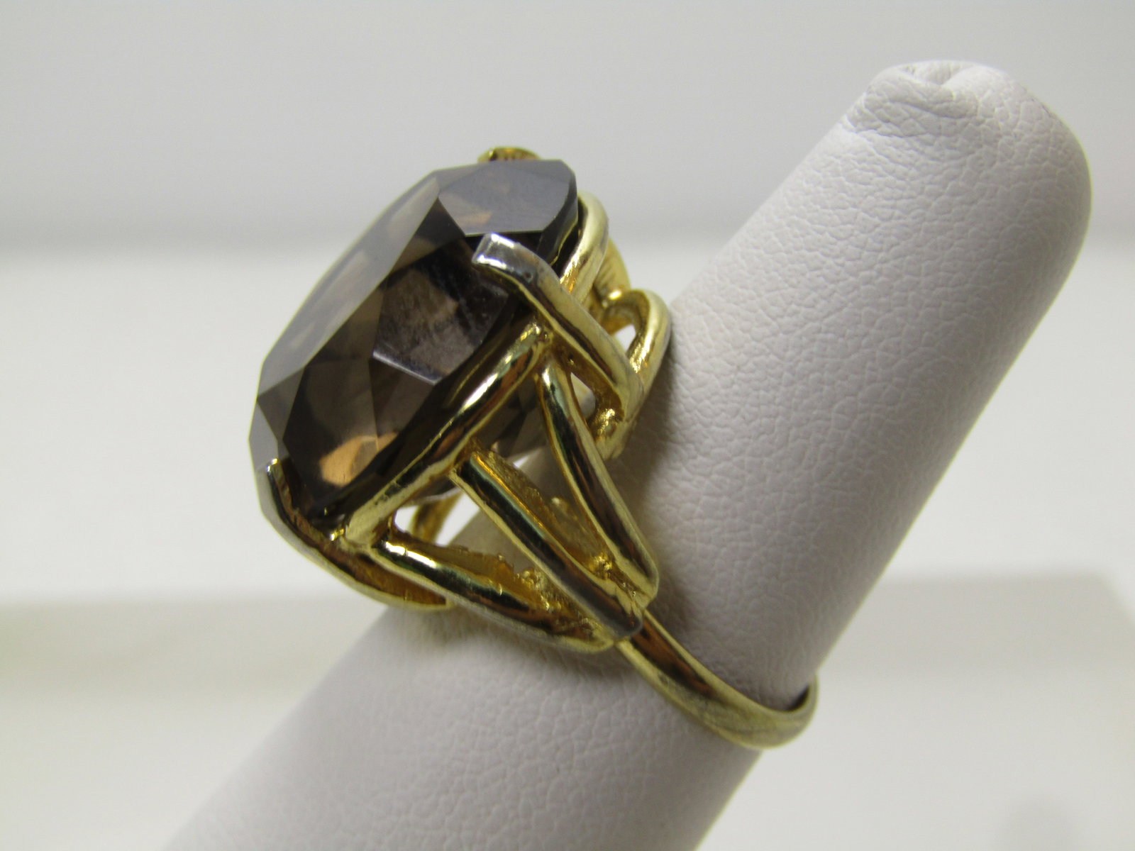 Vintage Brown Smoky Quartz Ring, Adjustable, 1980's - 2