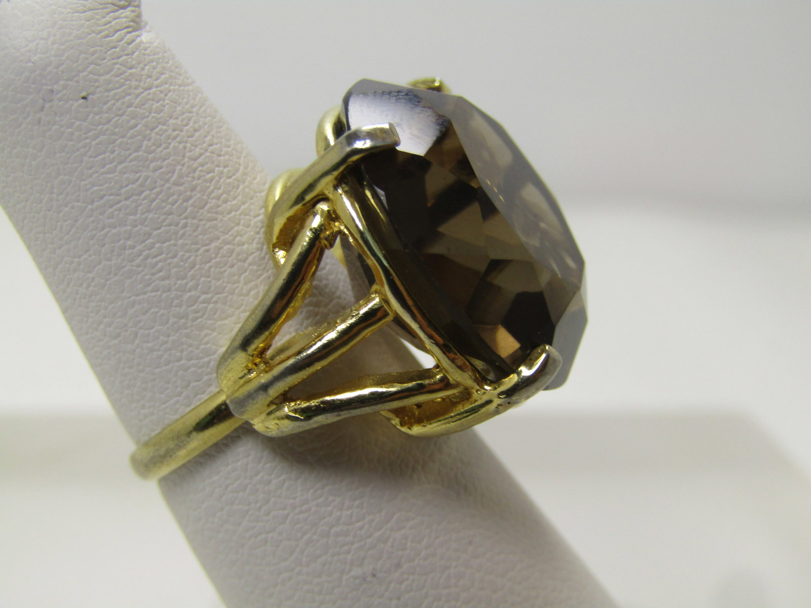 Vintage Brown Smoky Quartz Ring, Adjustable, 1980's - 3