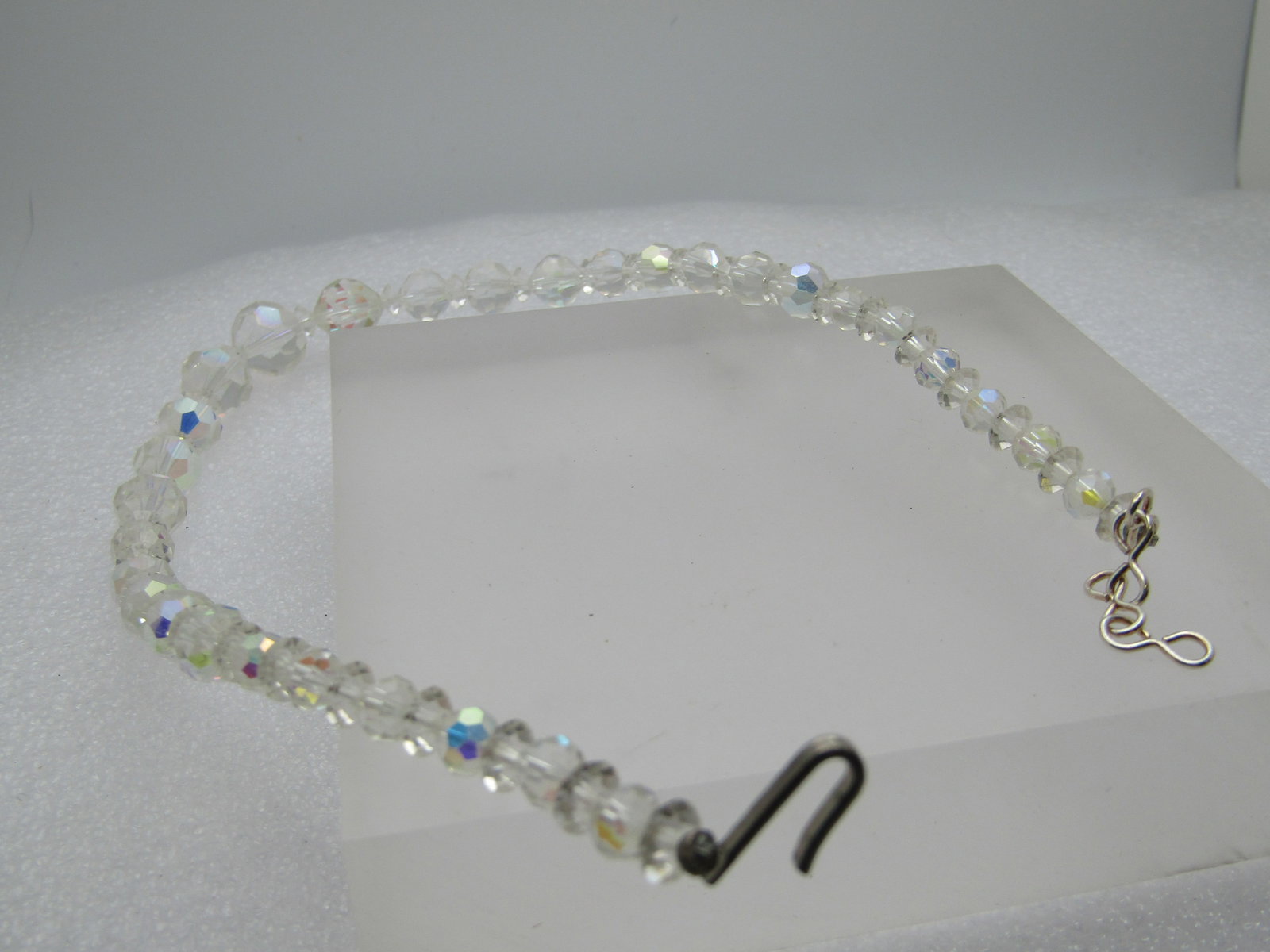 Vintage Graduated AB Crystal Necklace, 16", 1940's-1950's - 5