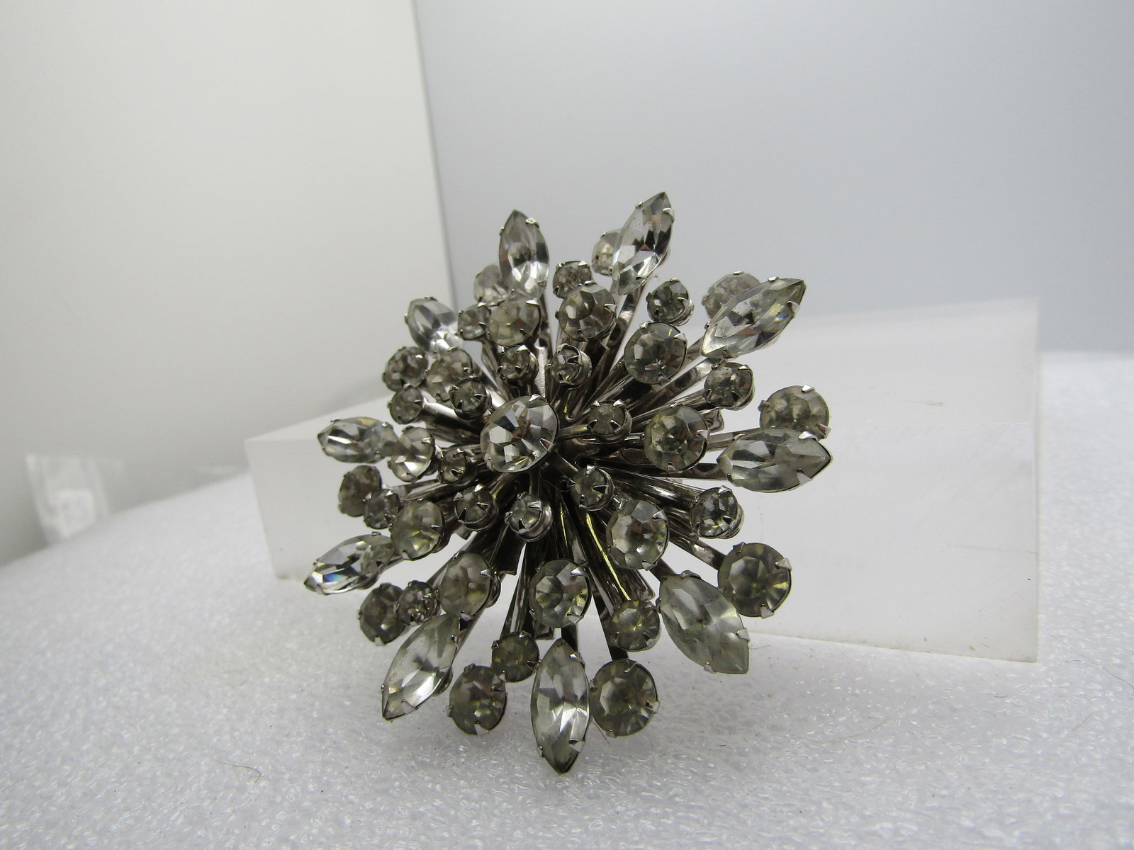 Vintage Rhinestone Tiered Blossom Brooch, 1940's-1960's - 2