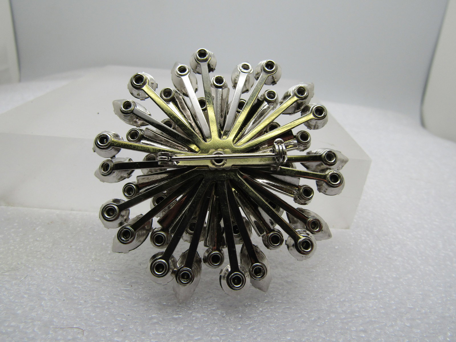 Vintage Rhinestone Tiered Blossom Brooch, 1940's-1960's - 4