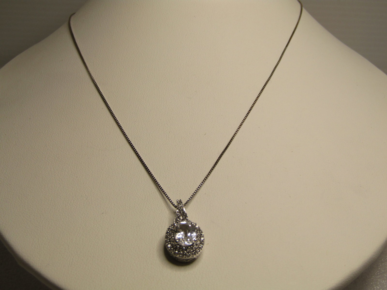 Sterling White Topaz Necklace, 18", 1990's Signed - 7