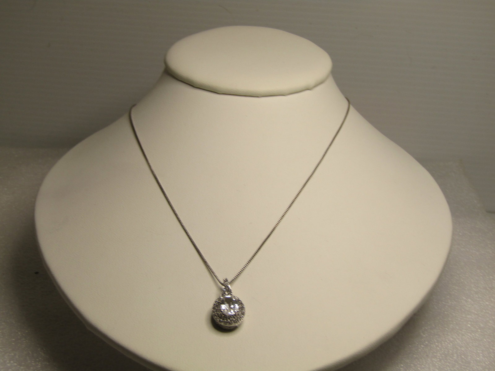 Sterling White Topaz Necklace, 18", 1990's Signed - 8