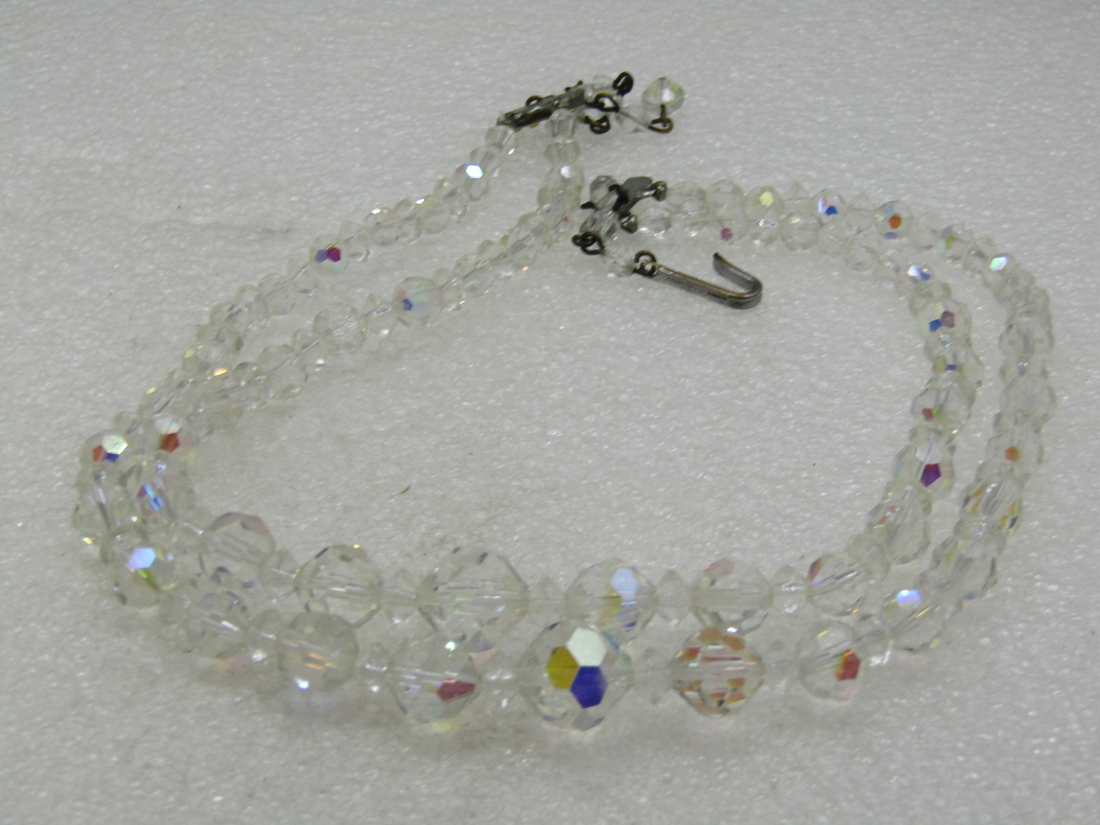 Vintage Aurora Borealis Crystal Necklace, Double-Strand, 16" - 5