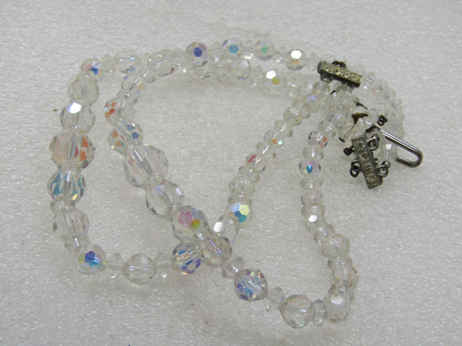 Vintage Aurora Borealis Crystal Necklace, Double-Strand, 16" - 6