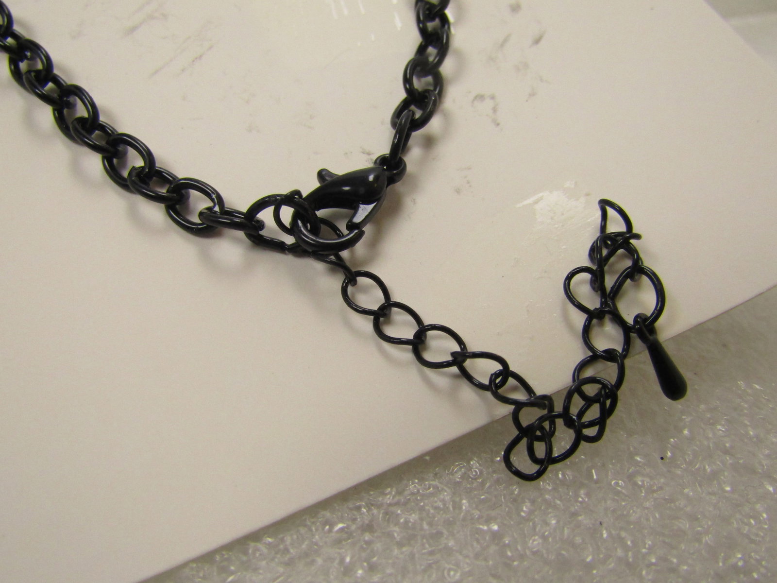 All Black Rhinestone Necklace and Earrings Set, 18"-21", 1980's-1990's - 5