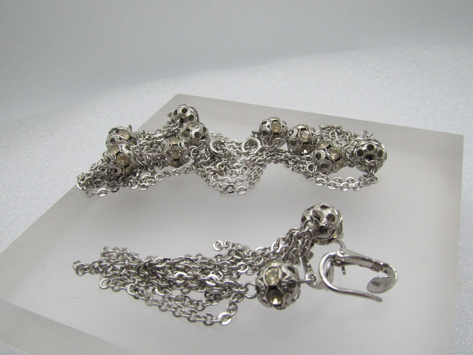 Vintage Rhinestone Filigree Orb Beaded Necklace Earrings Set, 1960's-1970's, Sarah Coventry - 6