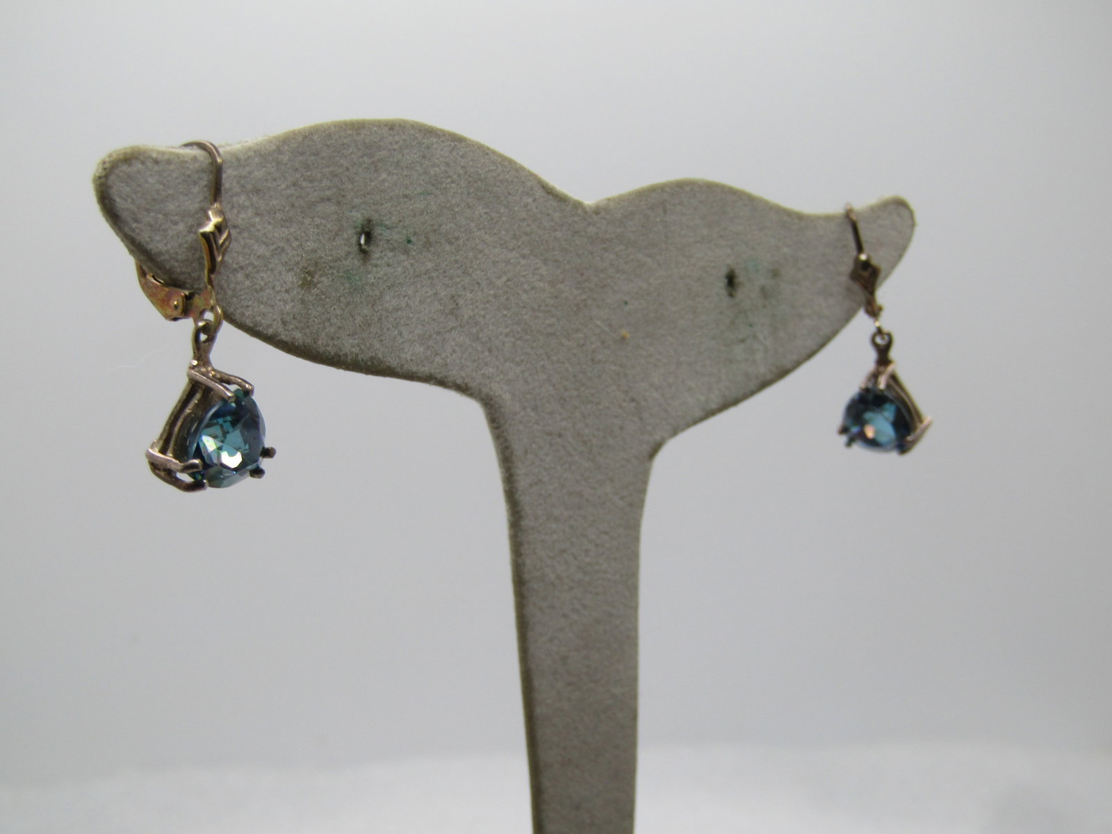 Vintage Sterling Mystic Topaz Earrings, Leverback, Drops, 1990's, Signed - 2