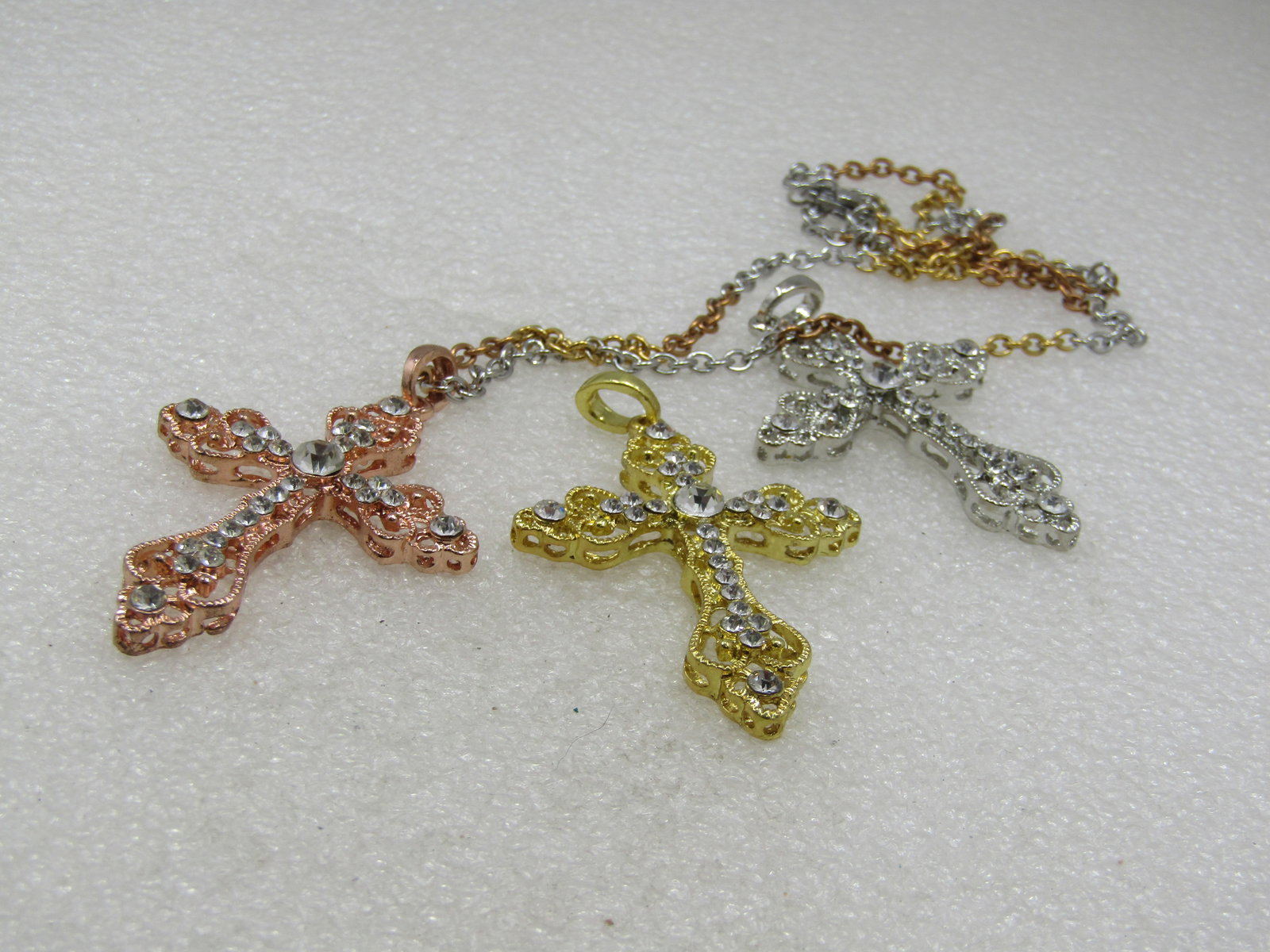 Interchangeable Rhinestone Cross Necklace, Set in Box - 7