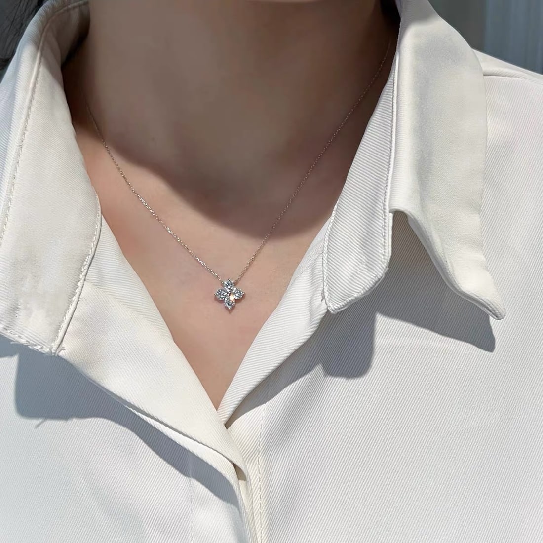 Platinum diamond necklace - 5