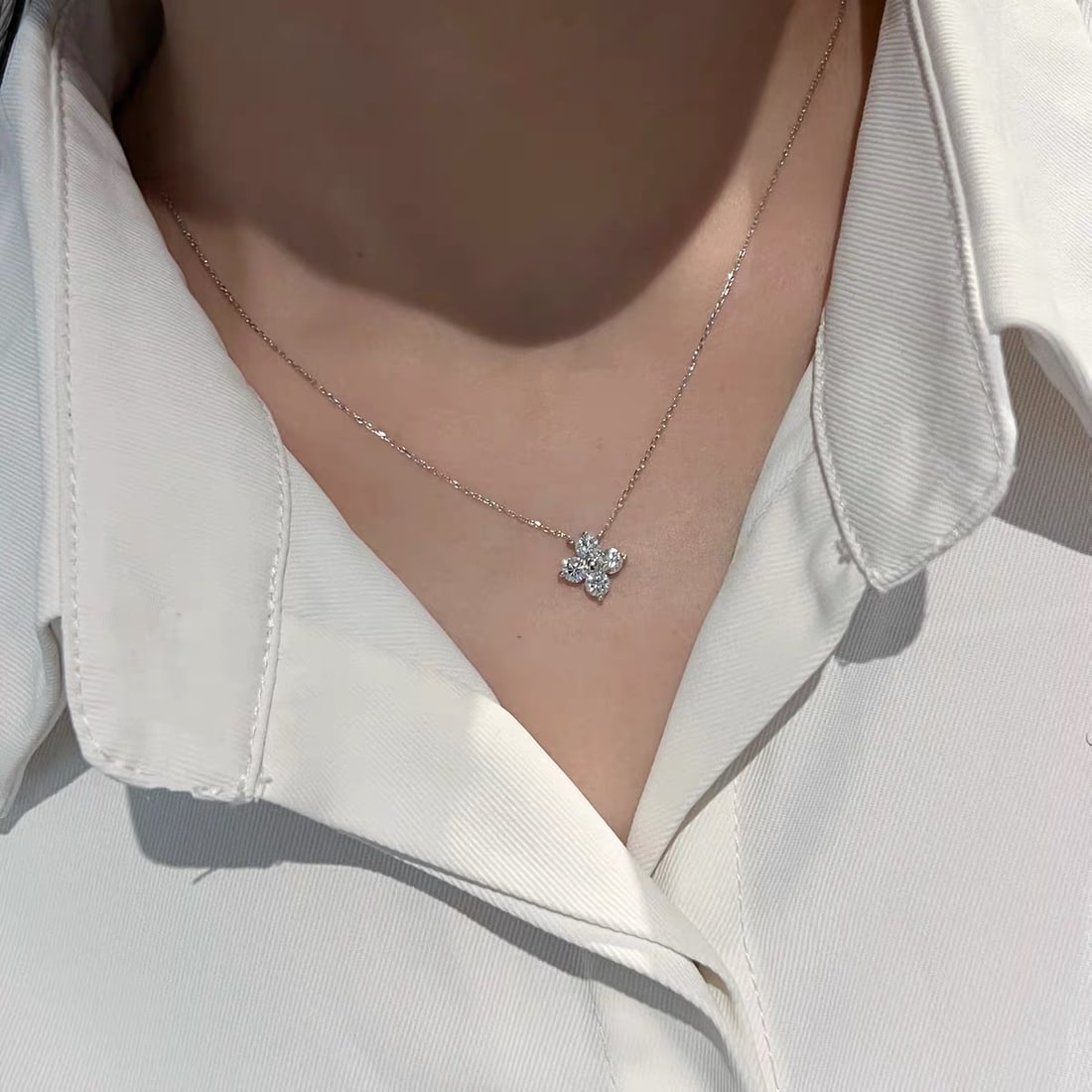 Platinum diamond necklace - 6