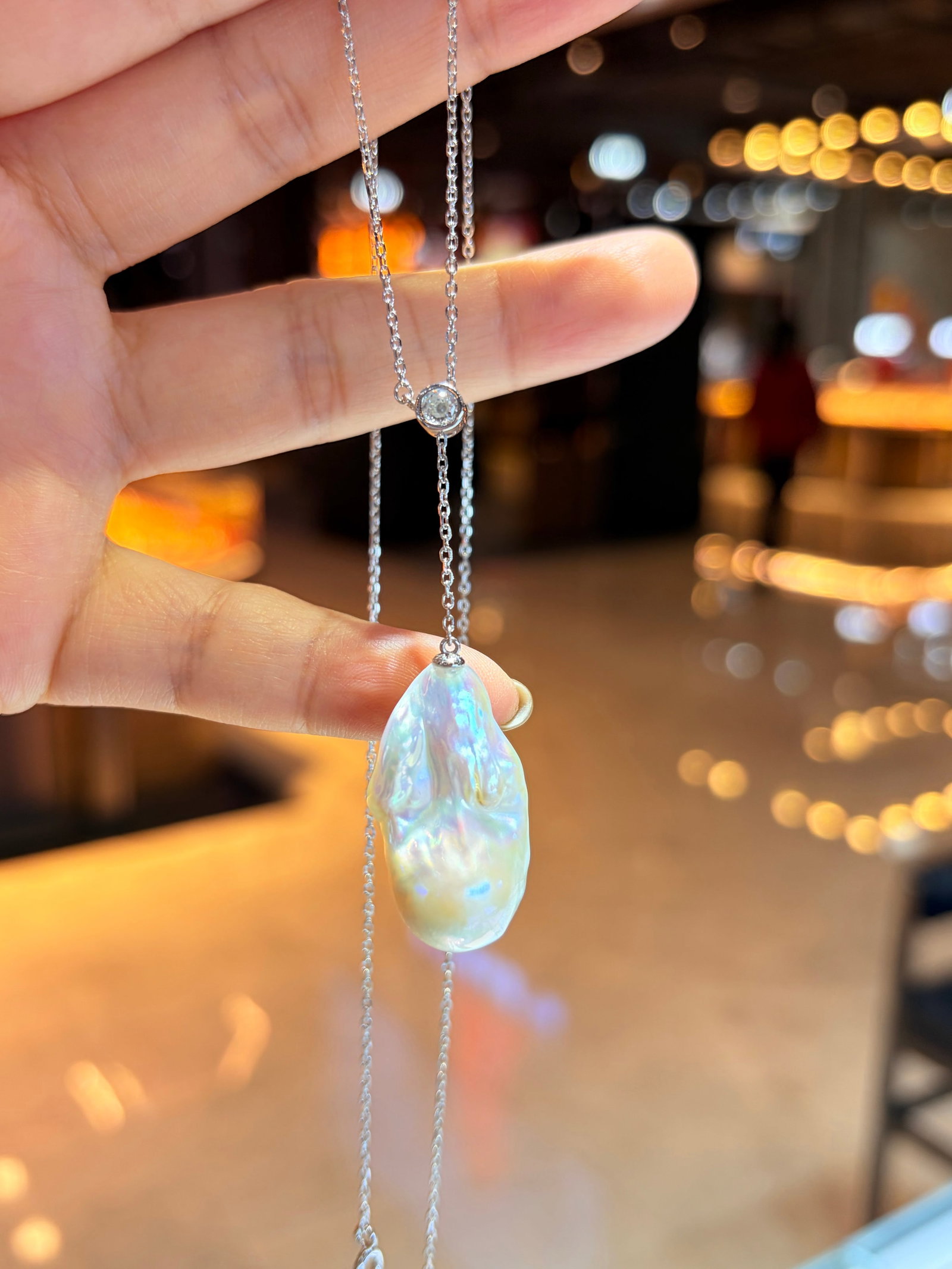 Sterling silver Baroque pearl necklace - 2