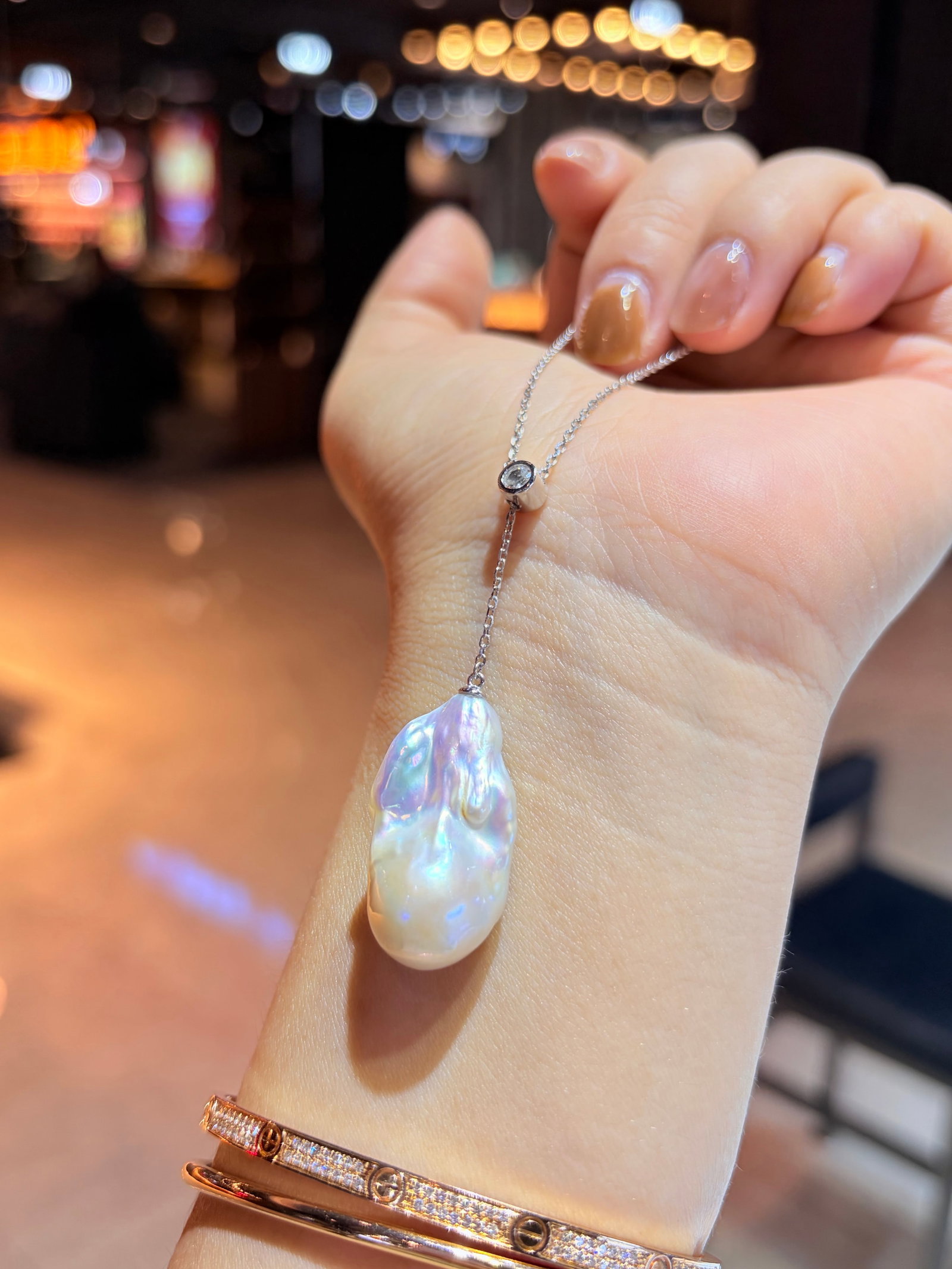 Sterling silver Baroque pearl necklace - 3