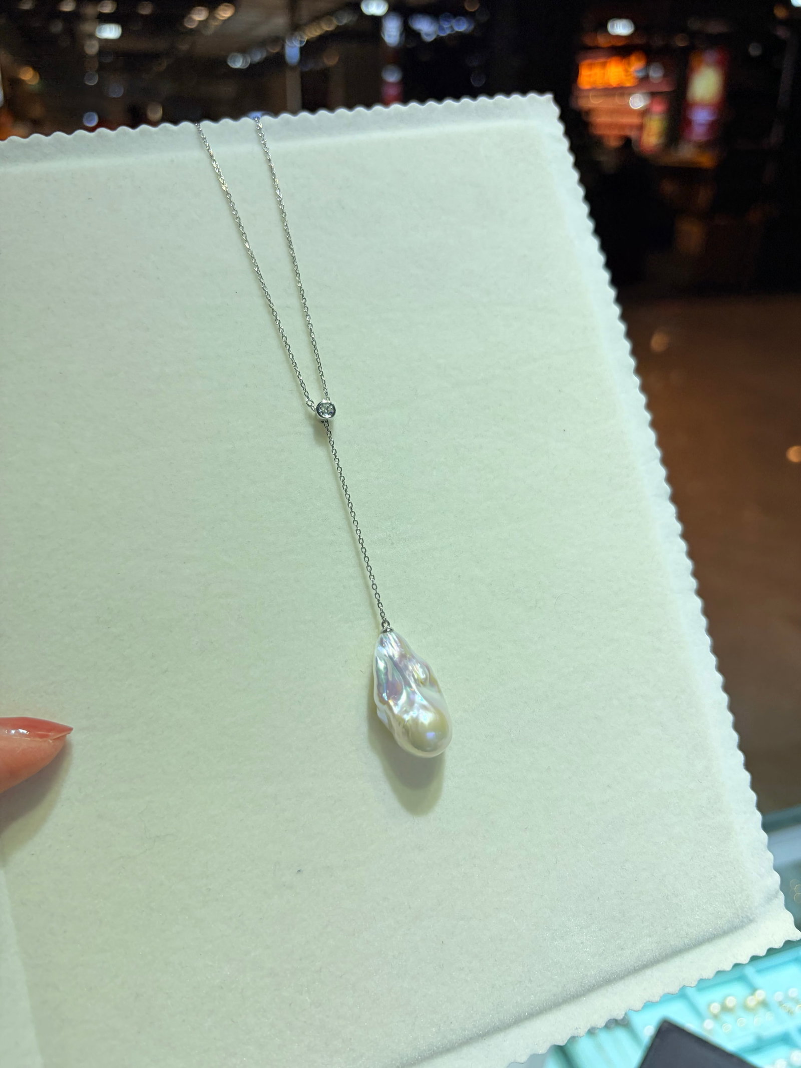 Sterling silver Baroque pearl necklace - 5