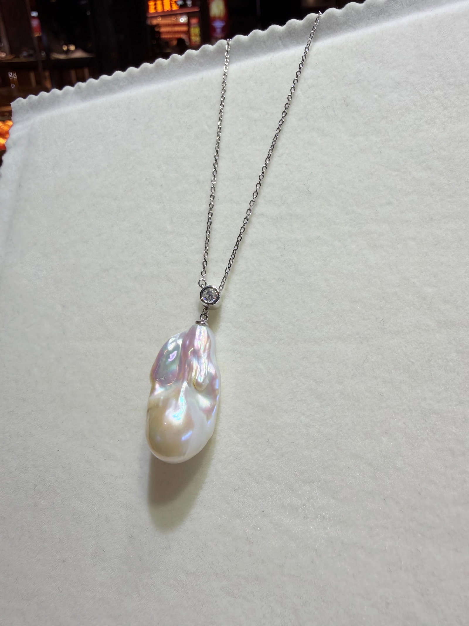 Sterling silver Baroque pearl necklace - 6