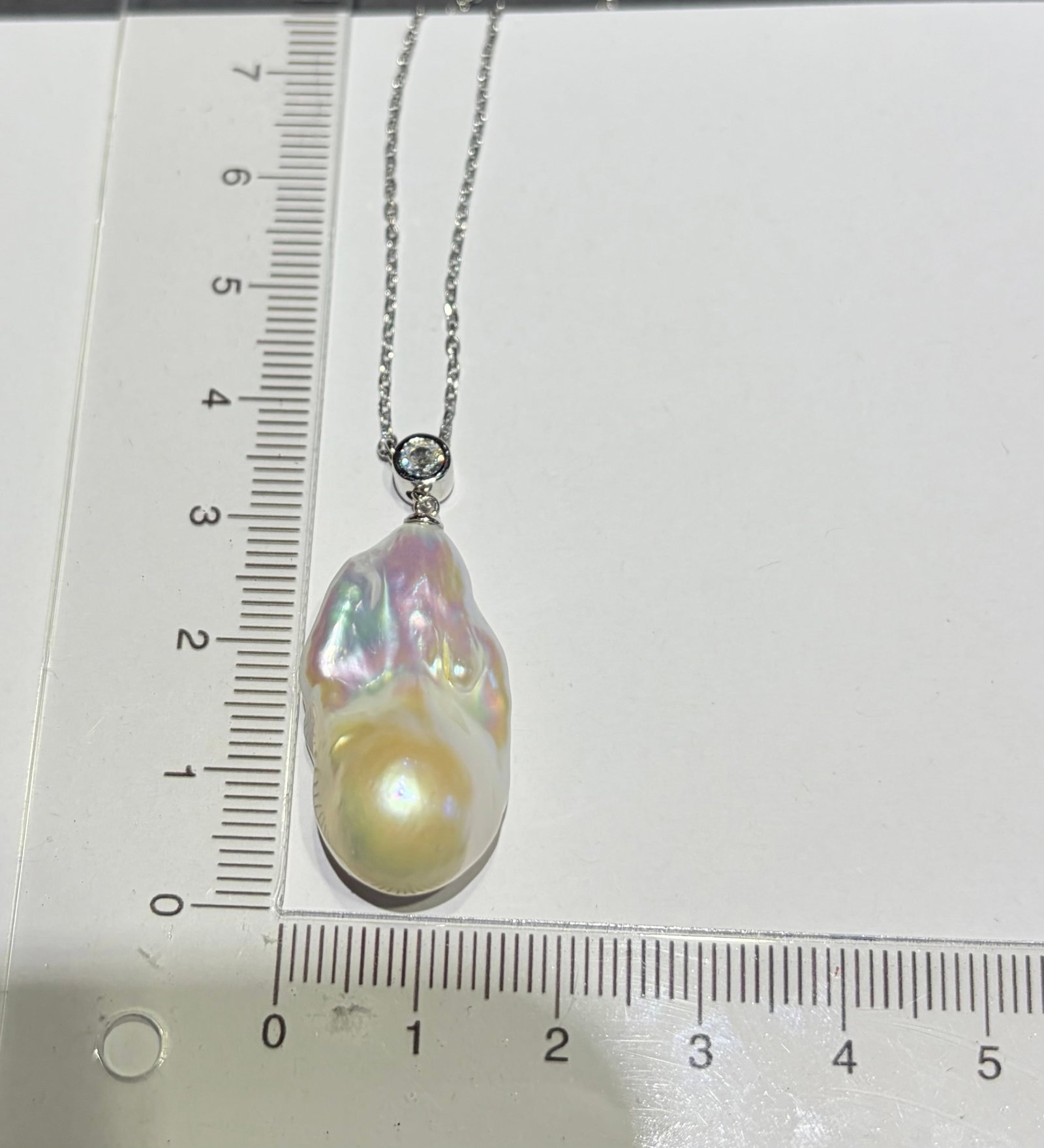 Sterling silver Baroque pearl necklace - 9