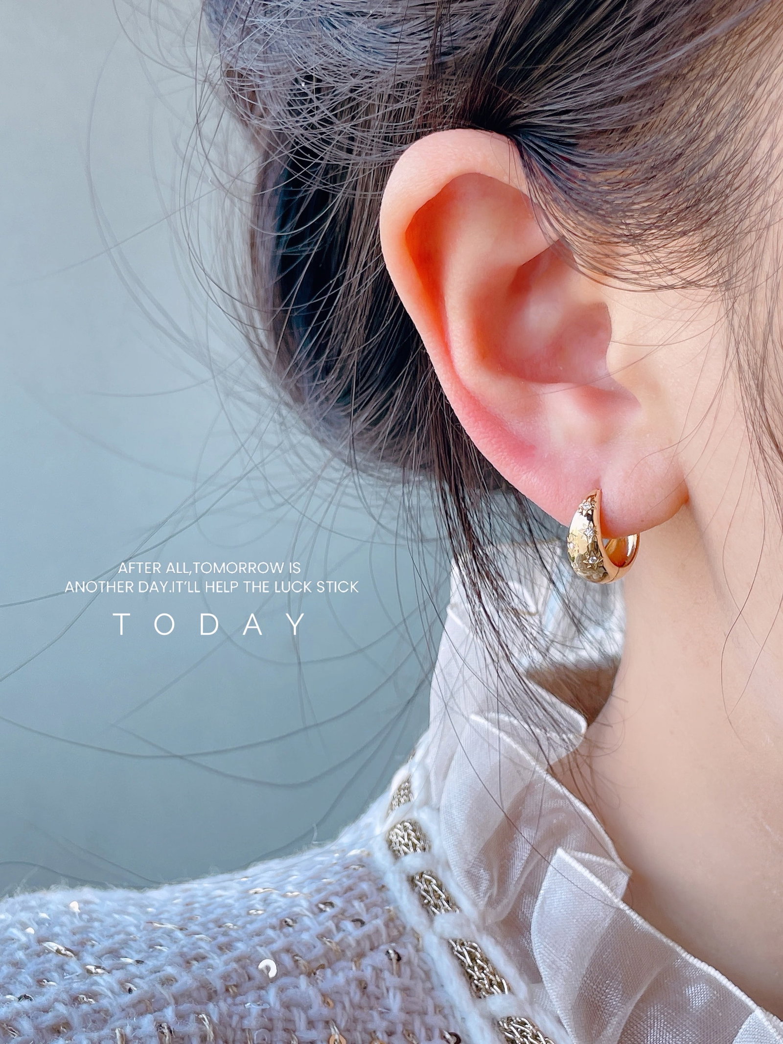 18K gold diamond star earrings - 7