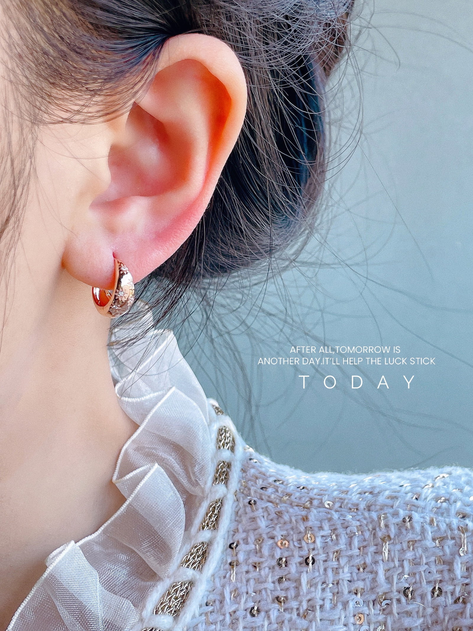 18K gold diamond star earrings - 8