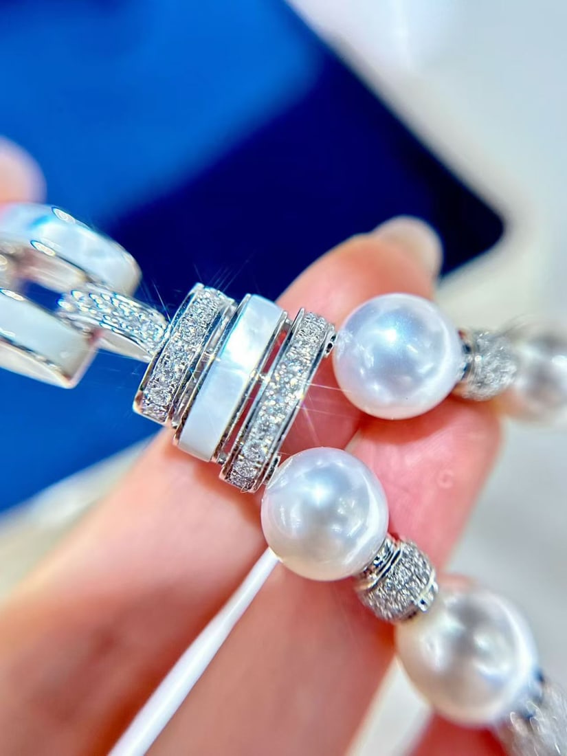 18K white gold diamond necklace - 2