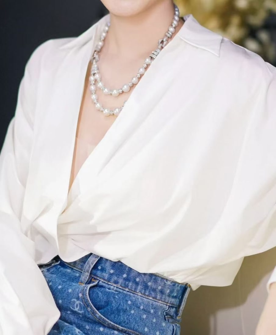 18K white gold diamond necklace - 3