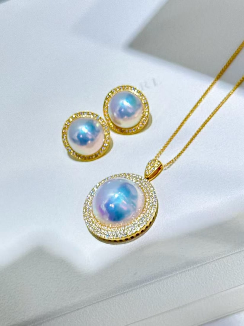 18K white gold diamond set - 4