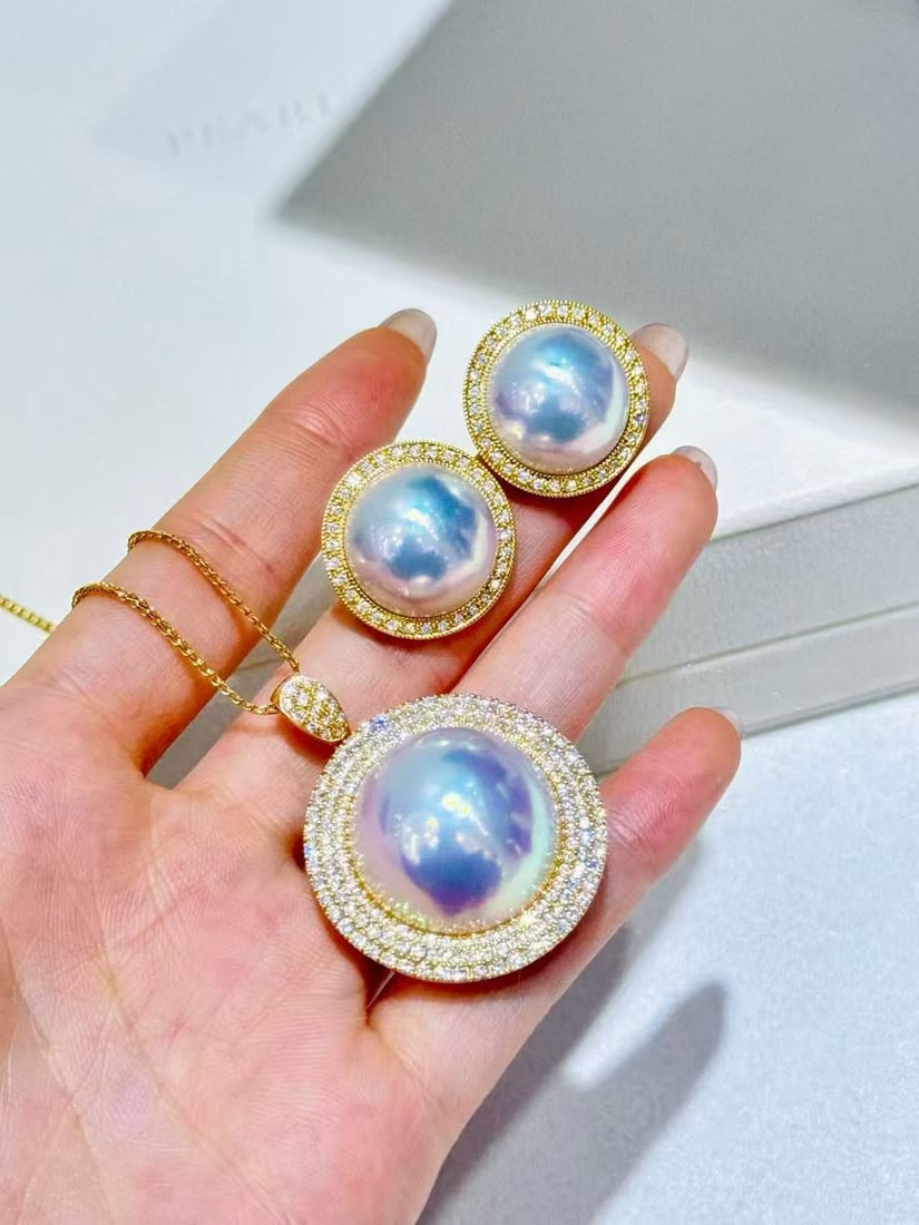 18K white gold diamond set - 8