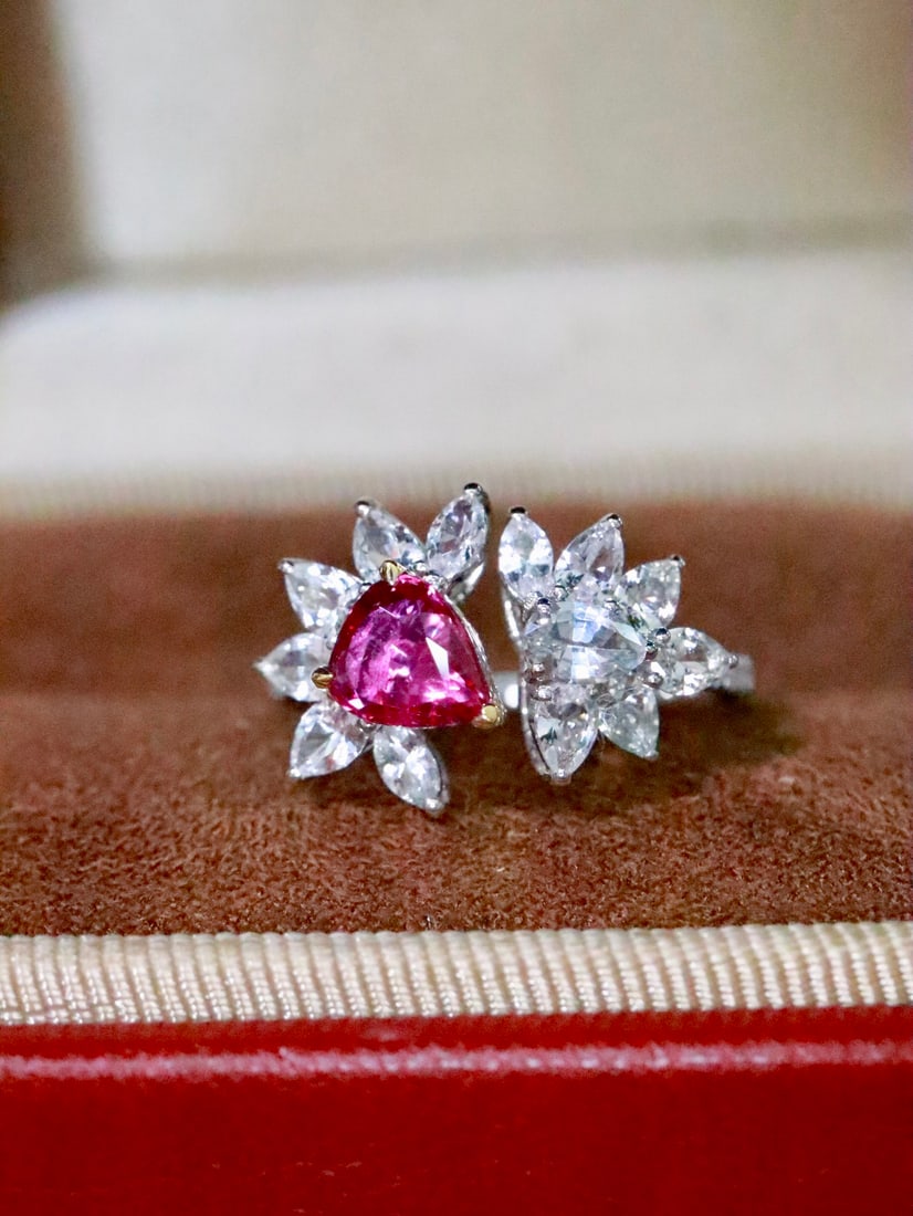 18K gold untreated ruby ring - 2