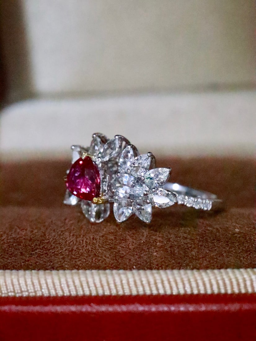 18K gold untreated ruby ring - 3