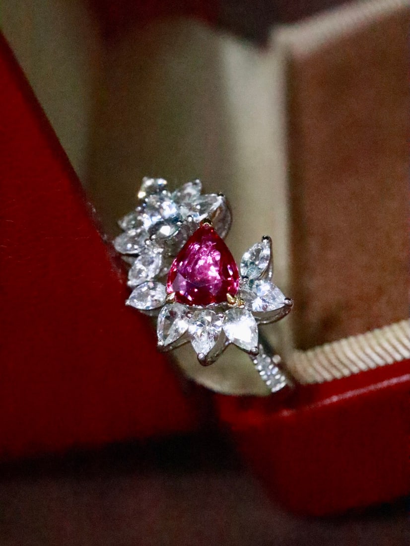 18K gold untreated ruby ring - 4