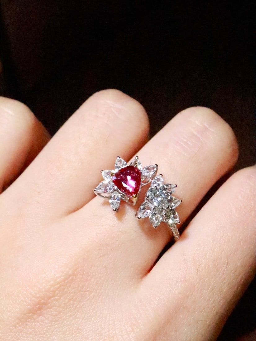 18K gold untreated ruby ring - 5