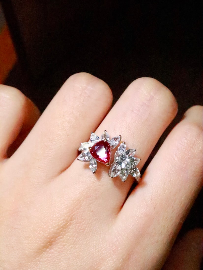 18K gold untreated ruby ring - 6