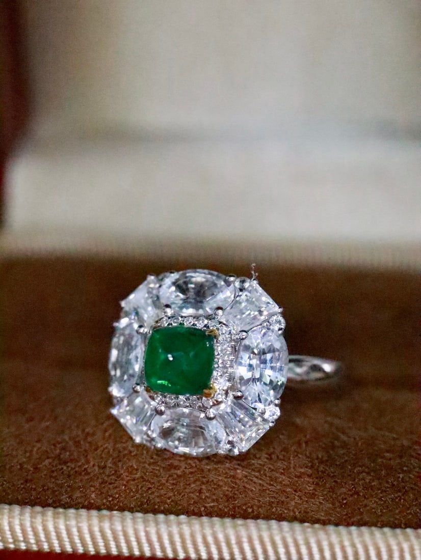 18K gold emerald ring - 2