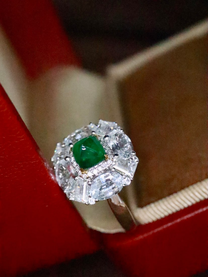 18K gold emerald ring - 3